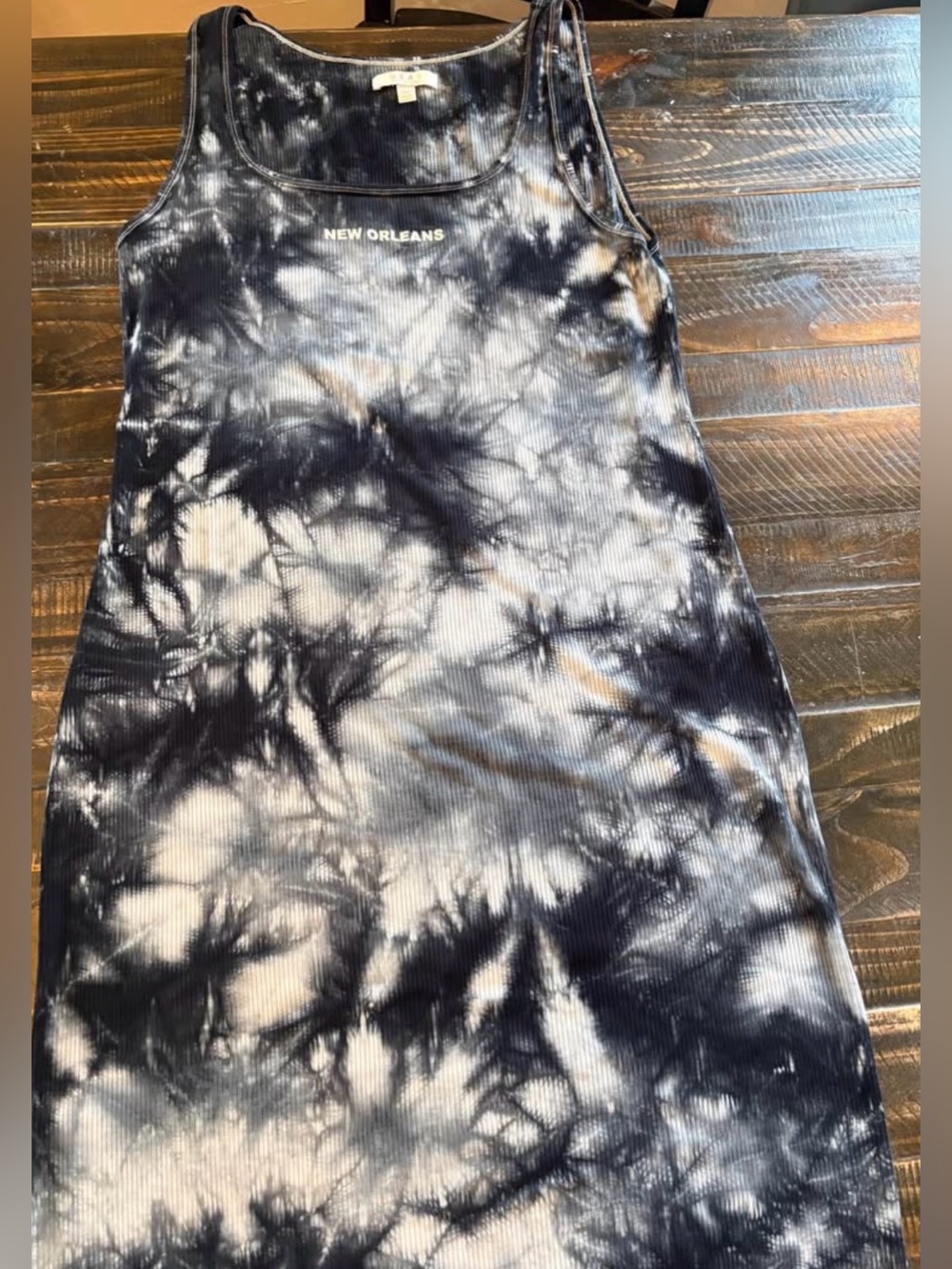 NEW ORLEANS SAINTS Tie-Dye Tank Dress — Navy & White